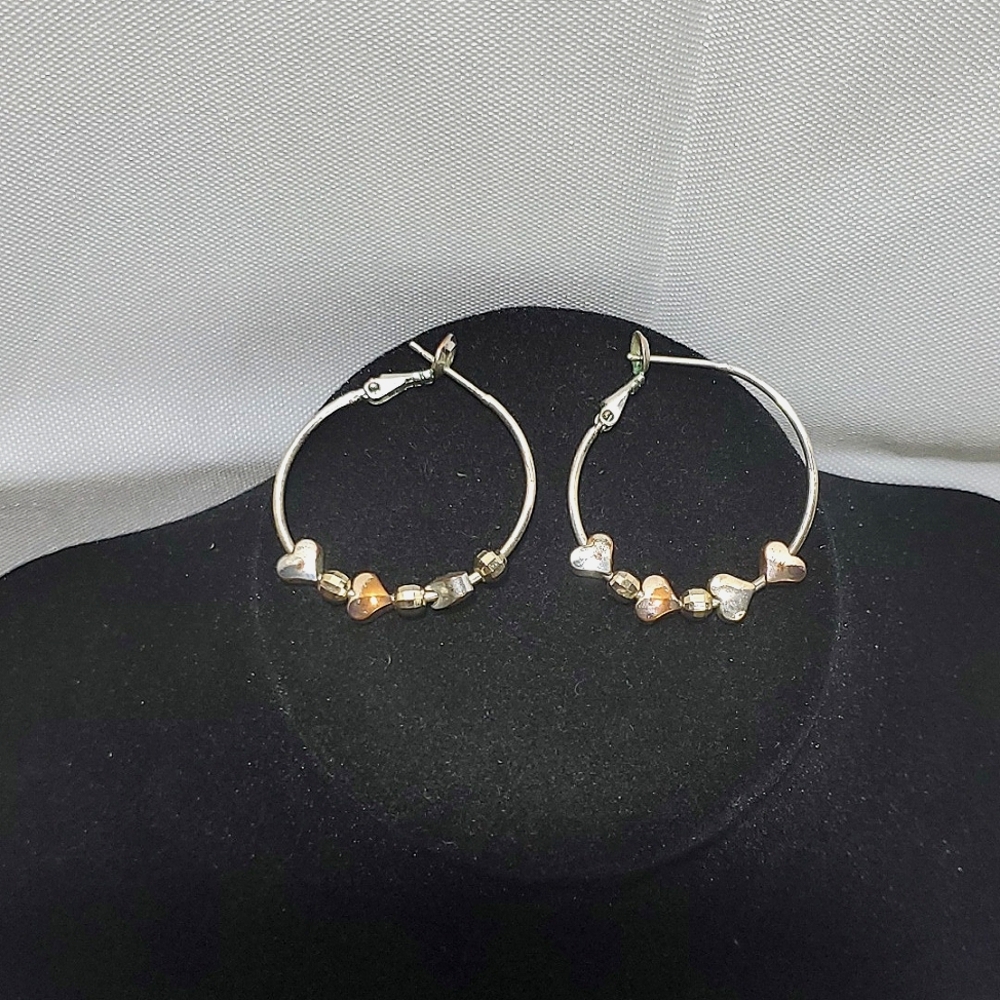 FREE ADD-ON‼️ Silver Tone Earrings with Heart Beads (Changeable Beads)
